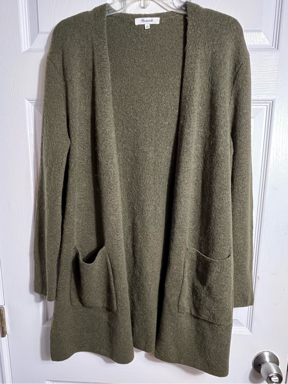 Madewell Olive Open-Front Pocket Cardigan S